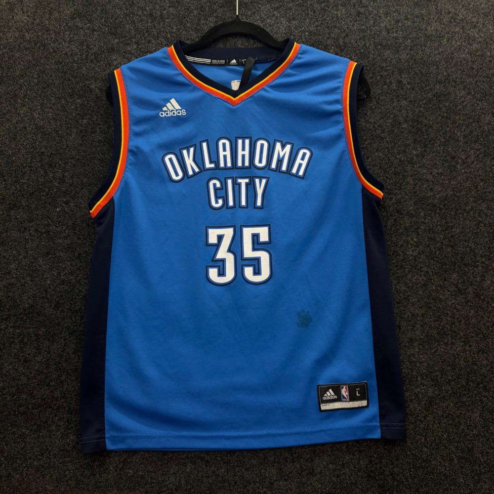 Adidas Oklahoma City Thunder Kevin Durant 35 Jersey Blue Youth Large